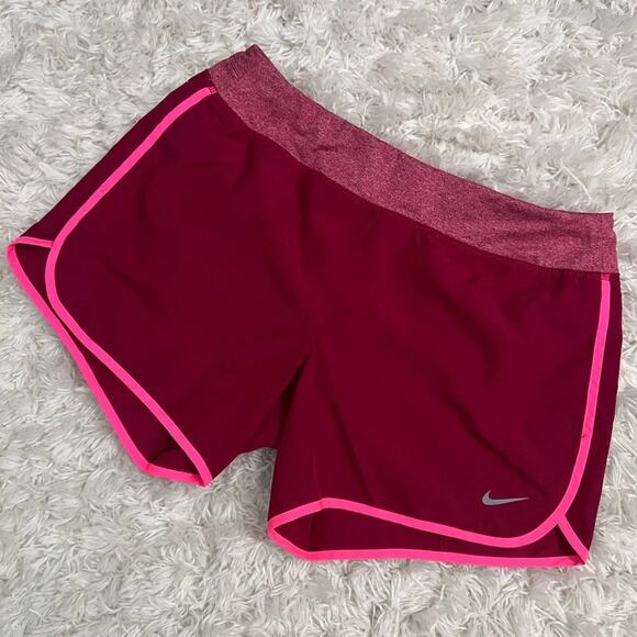 Nike Maroon and Pink Dri-fit Athletic Shorts Size XL - Picture 1 of 10